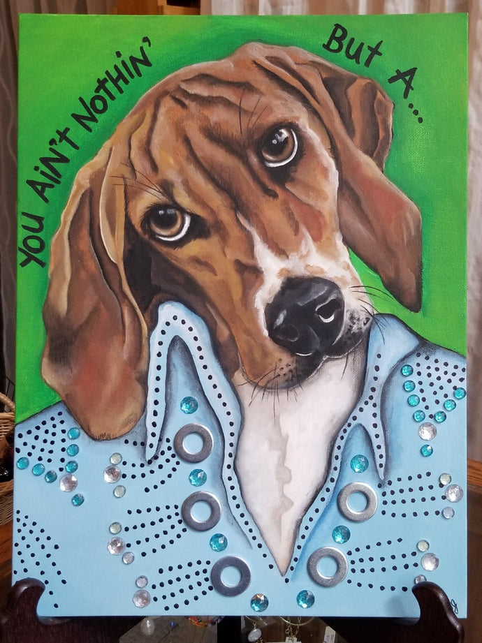 DJ Kelly Elvis Hound Dog Painting Beagle 12