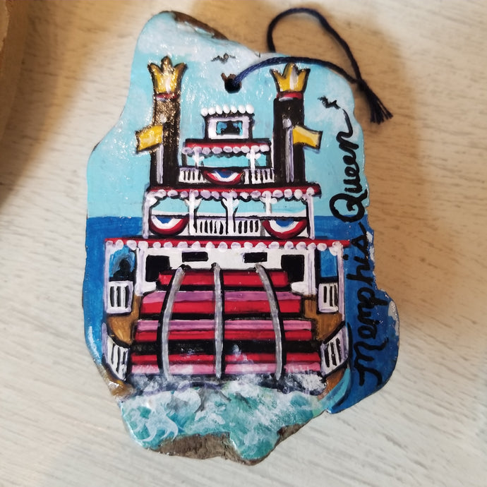 DJ Kelly Handpainted Driftwood Ornament Riverboat Queen