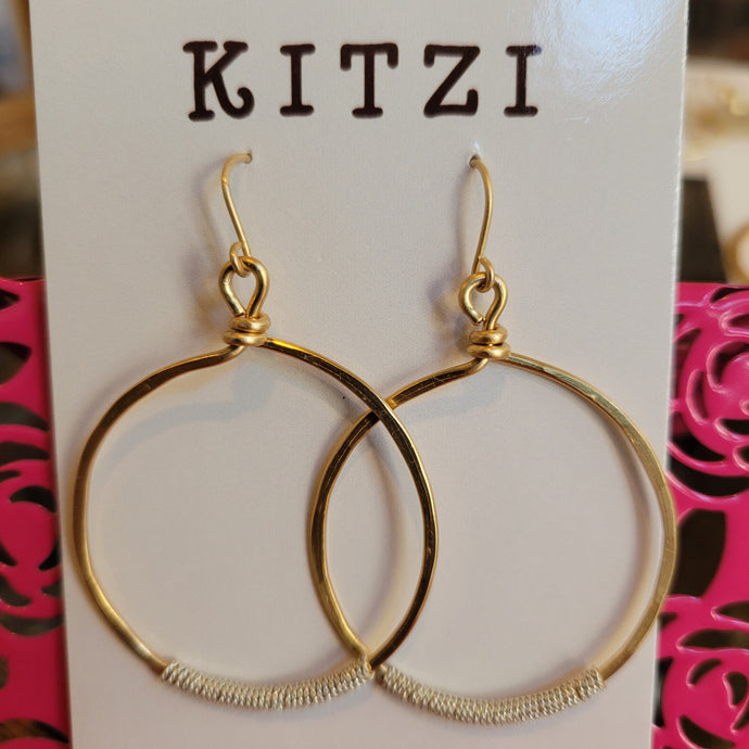 Kitzi Jewelry Earrings Gold Wrapped Hoops 345