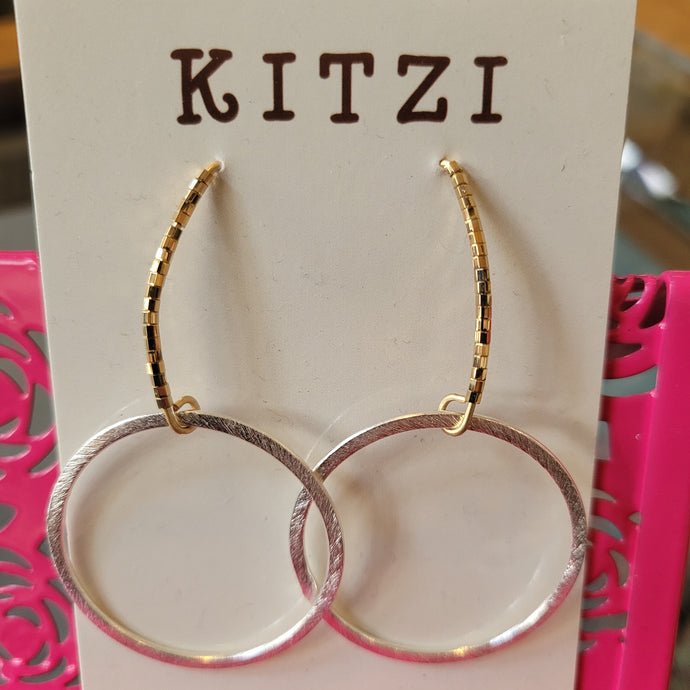 Kitzi Jewelry Earrings Gold & Silver Fish Hook Hoops