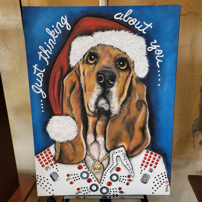 DJ Kelly Elvis Hound Dog Painting Christmas 16