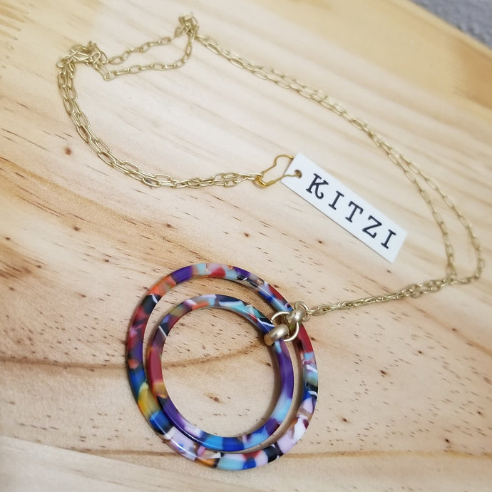 Kitzi Jewelry Necklace Multi-Colored Hoops