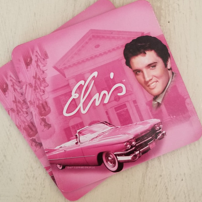 Elvis Coasters Pink Cadillac