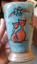 Load image into Gallery viewer, Vicki Babb Wine/Tea Cup Cats &amp; Sun
