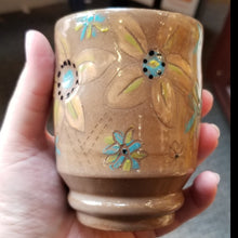 Load image into Gallery viewer, Vicki Babb Wine/Tea Cup Brown Flowers
