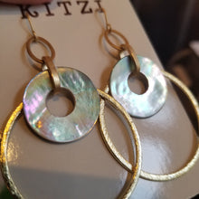 Load image into Gallery viewer, Kitzi Jewelry Earrings Gold &amp; Mother of Pearl 302
