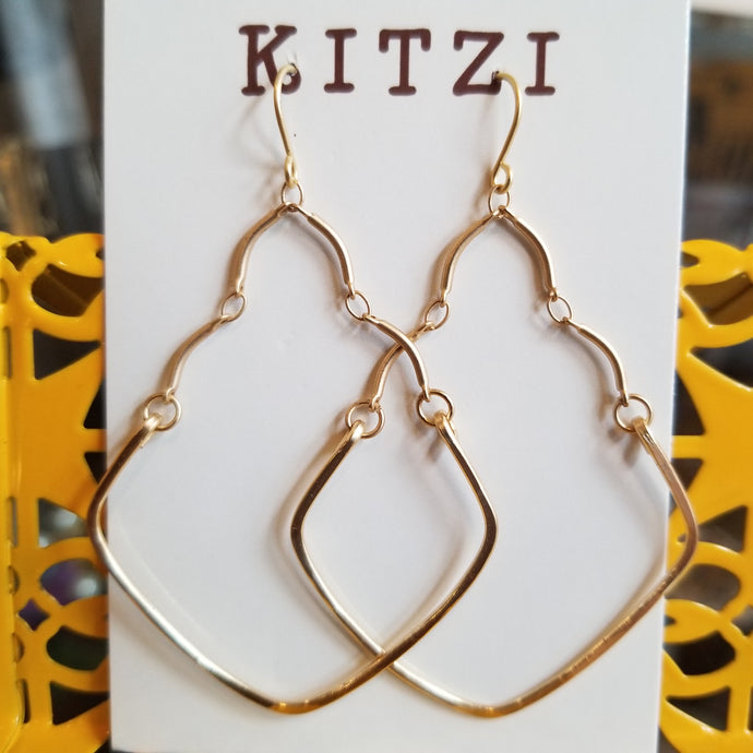 Kitzi Jewelry Earrings Half Diamond Hoops