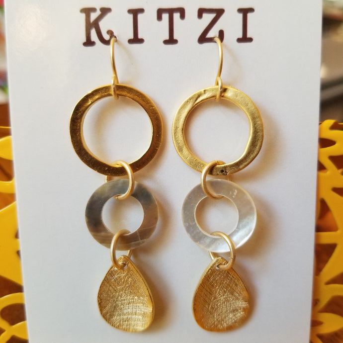 Kitzi Jewelry Earrings Gold & Pearl Hoops