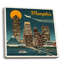 Load image into Gallery viewer, Memphis Retro Skyline Ceramic Coaster
