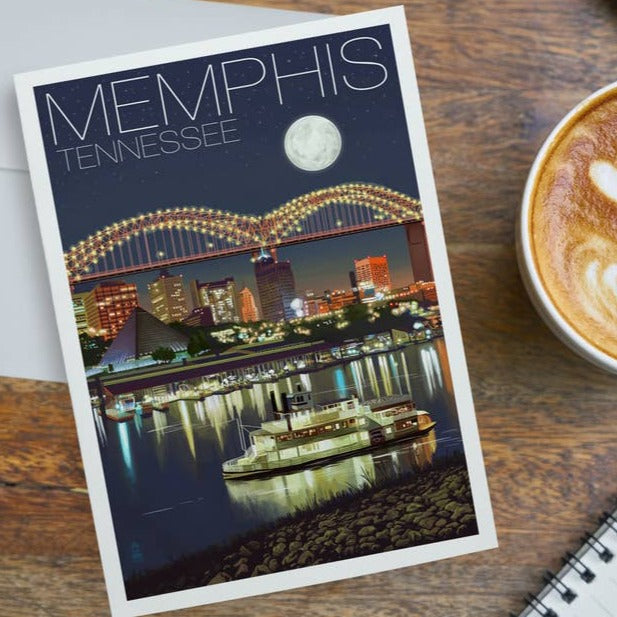 Memphis Night Skyline Notecard w/Envelope