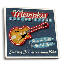 Load image into Gallery viewer, Memphis Guitar Shack Ceramic Coaster
