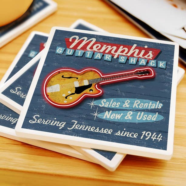 Memphis Guitar Shack Ceramic Coaster